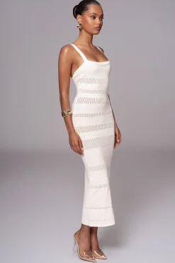 Ivory Sandy Shores Knit Midi Dress*JLUXLABEL Sale
