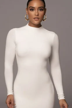 Ivory Shaye Mock Neck Dress*JLUXLABEL New
