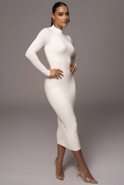 Ivory Shaye Mock Neck Dress*JLUXLABEL New