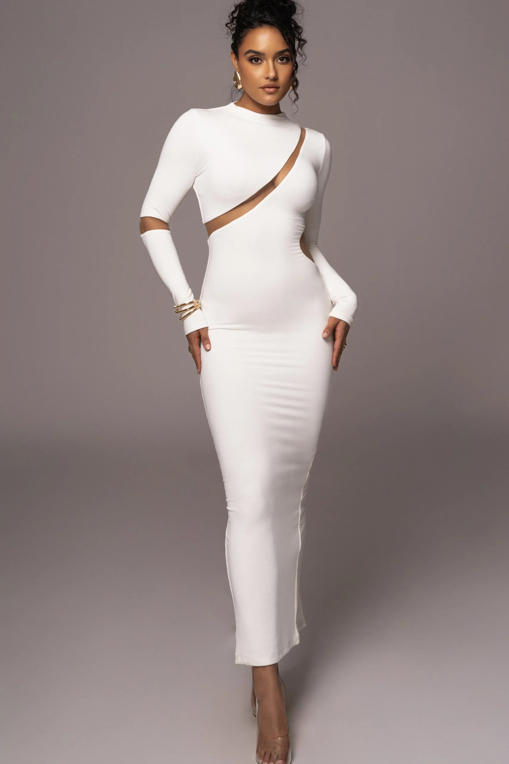 Ivory Show Stopper High Neck Dress*JLUXLABEL Fashion