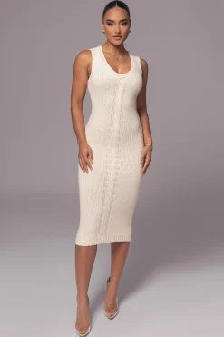 Ivory Sleeveless Cable Knit Dress*JLUXLABEL Discount