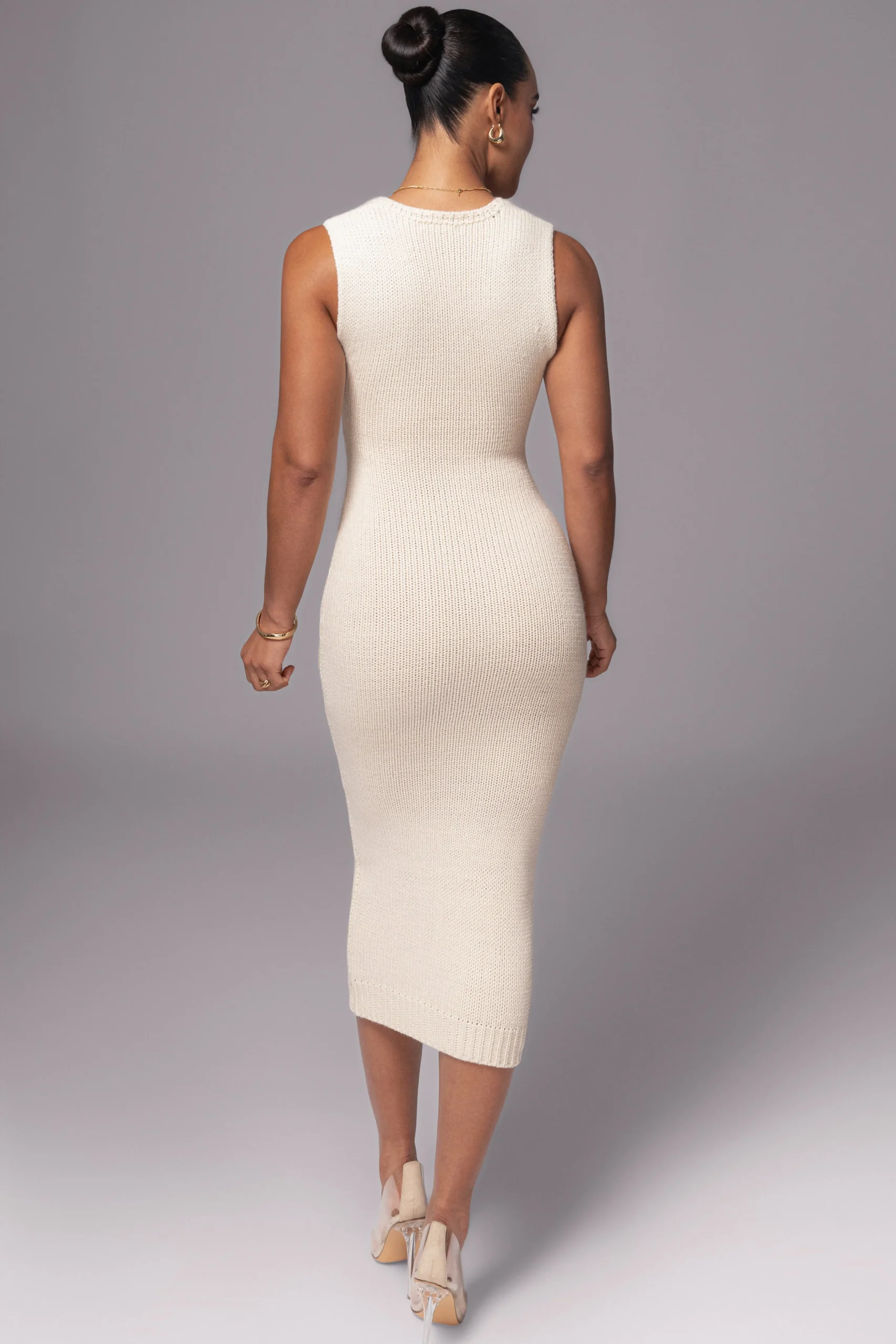 Ivory Sleeveless Cable Knit Dress*JLUXLABEL Discount