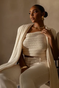 Ivory Soft Life Cable Knit Sweater Top*JLUXLABEL Fashion