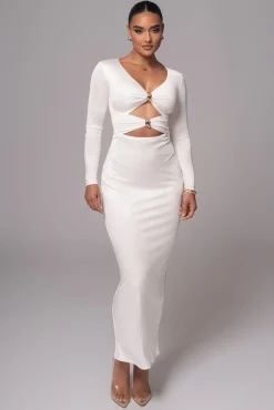 Ivory Soiree Cutout Maxi Dress*JLUXLABEL New