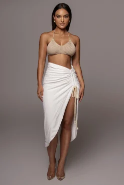 Ivory Spring Ruched Linen Skirt*JLUXLABEL Discount