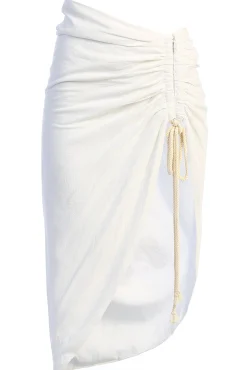 Ivory Spring Ruched Linen Skirt*JLUXLABEL Discount