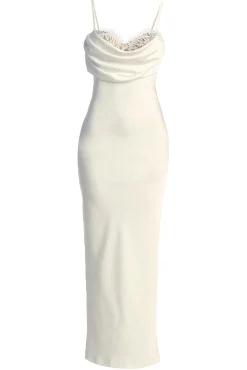 Ivory Unveiled Satin Maxi Dress*JLUXLABEL Sale