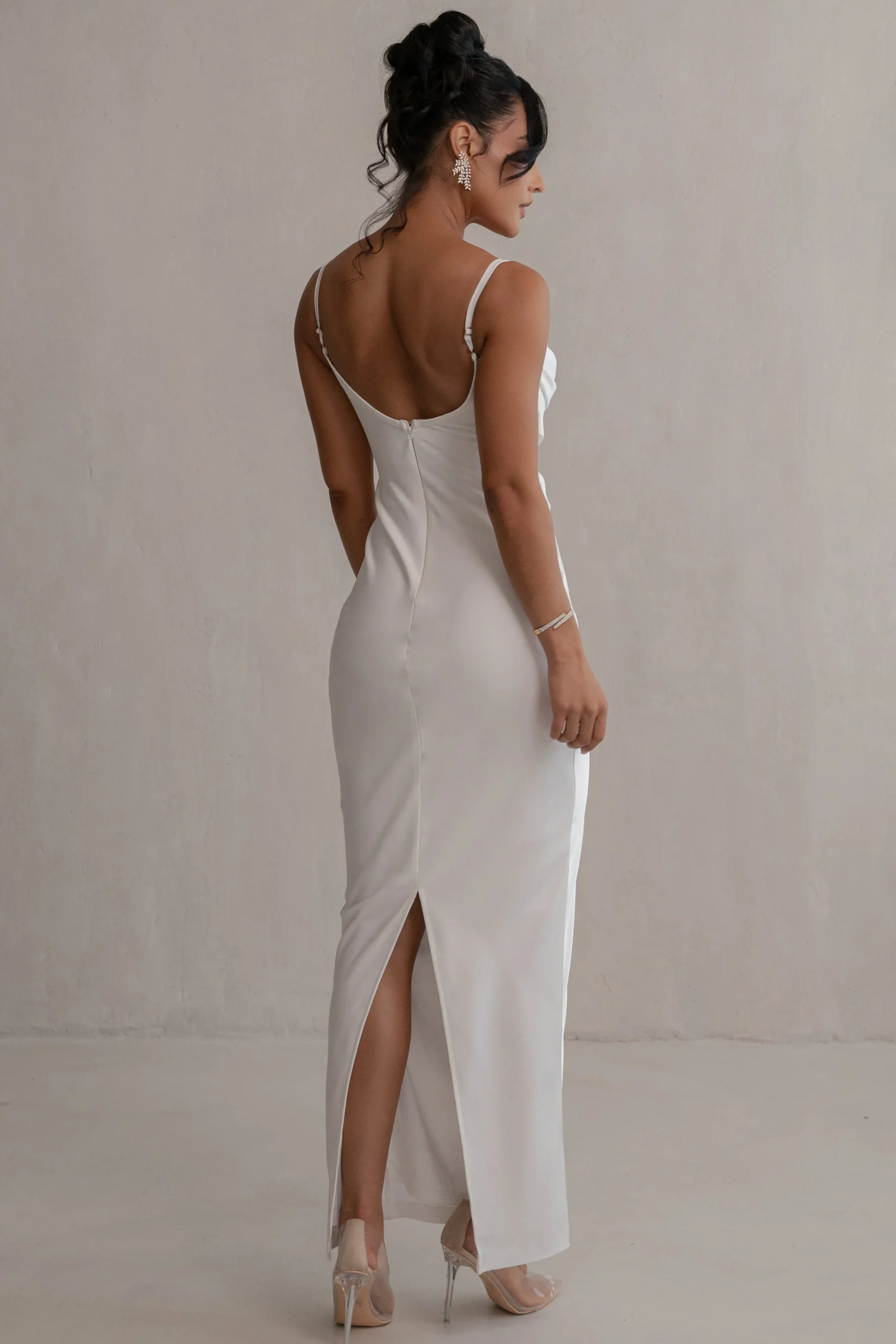 Ivory Unveiled Satin Maxi Dress*JLUXLABEL Sale