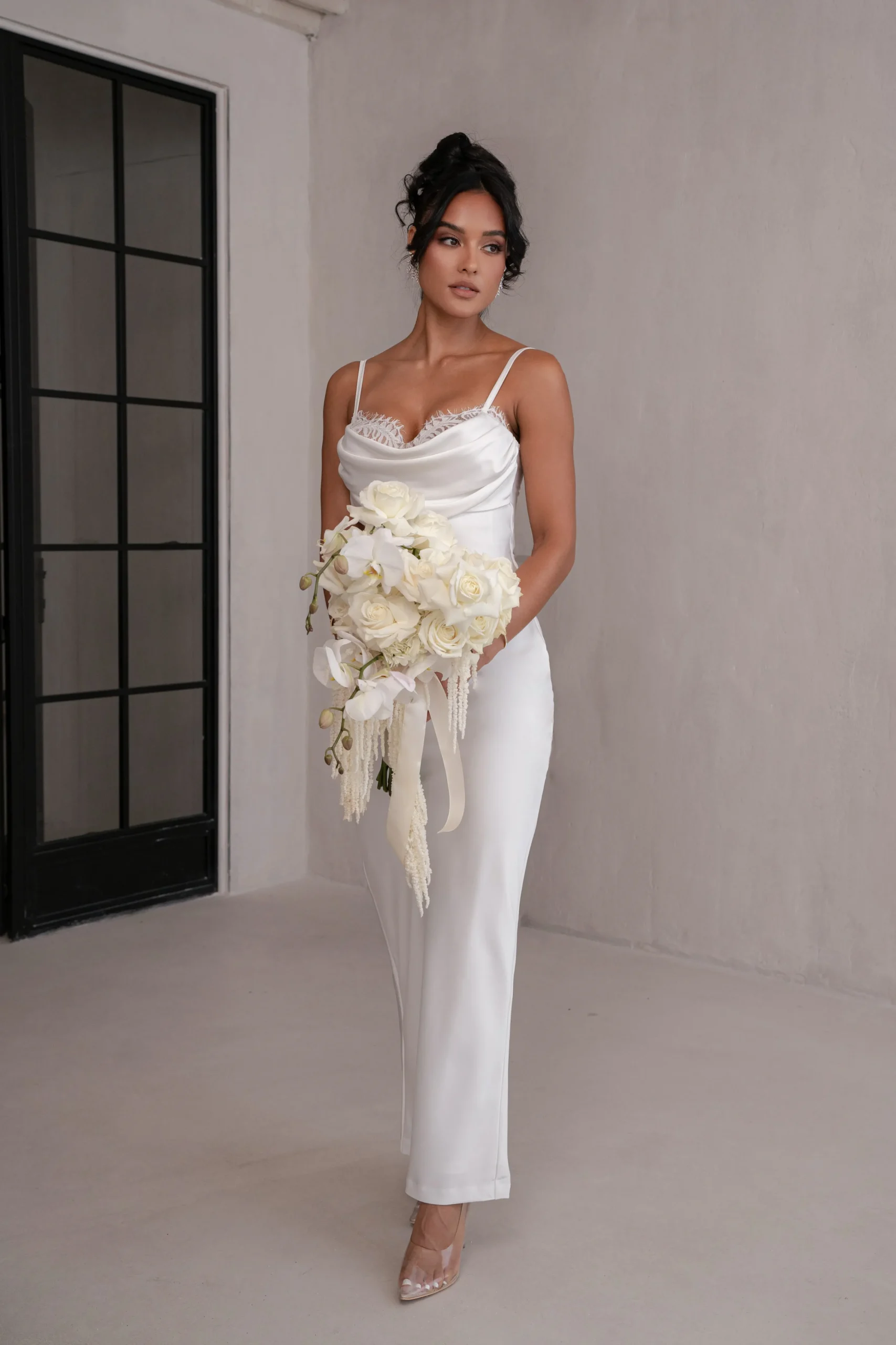 Ivory Unveiled Satin Maxi Dress*JLUXLABEL Sale