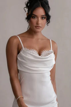 Ivory Unveiled Satin Maxi Dress*JLUXLABEL Sale