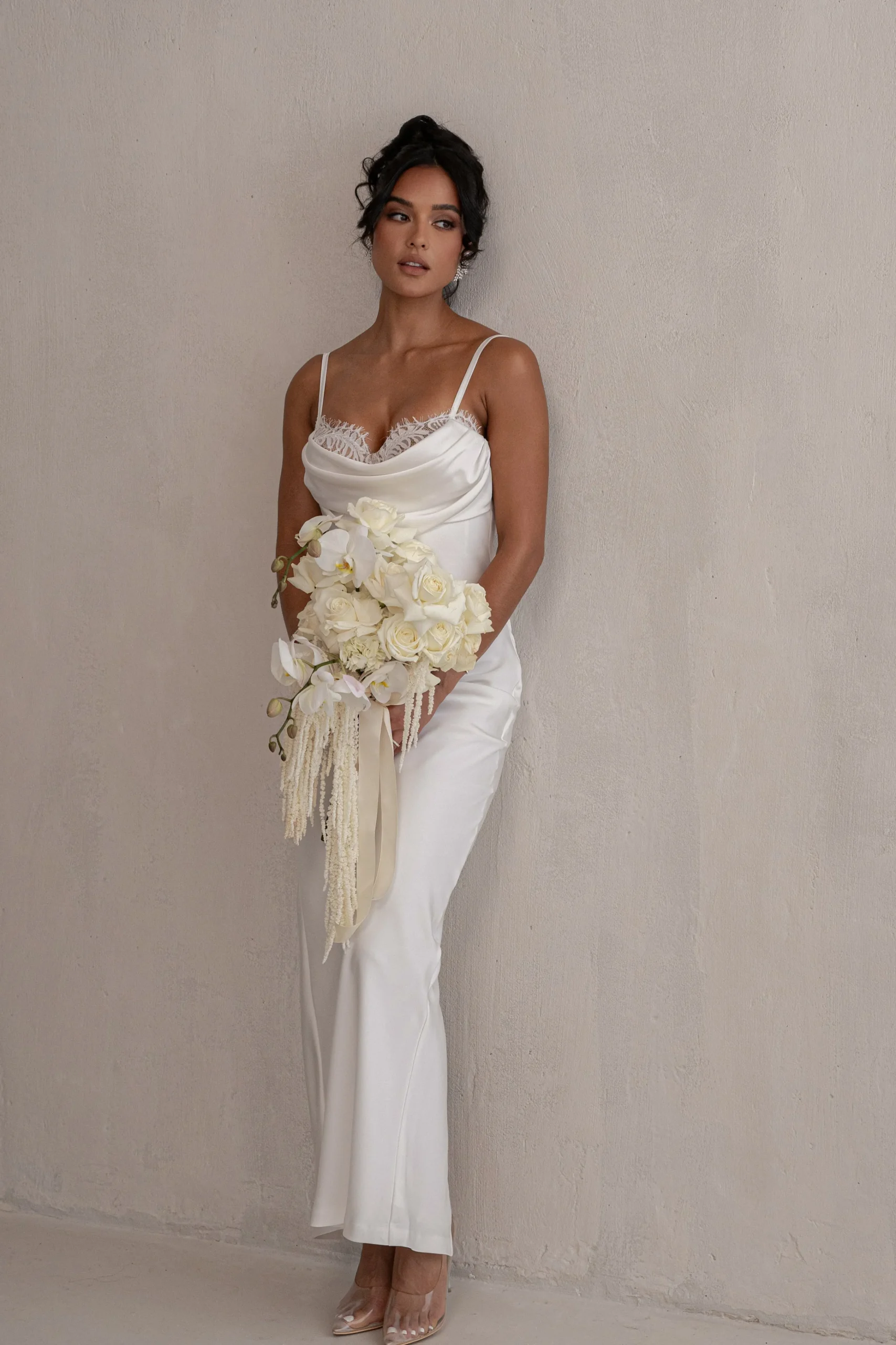 Ivory Unveiled Satin Maxi Dress*JLUXLABEL Sale