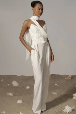 Ivory Villa Views Linen Trousers*JLUXLABEL Discount