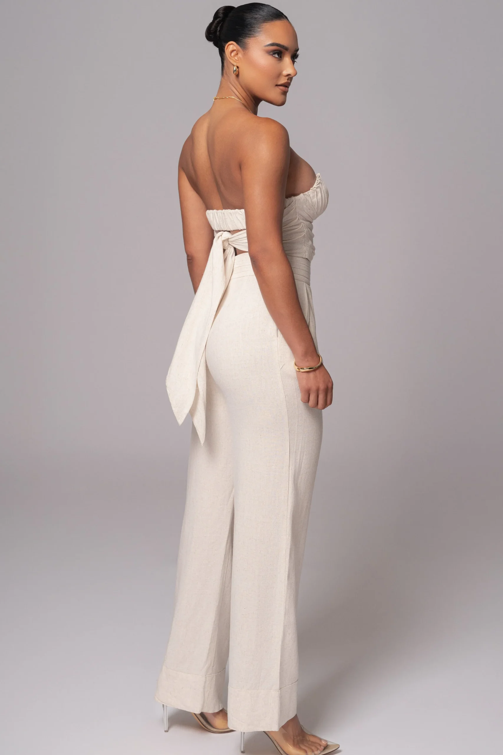 Ivory Villa Views Linen Trousers*JLUXLABEL Discount