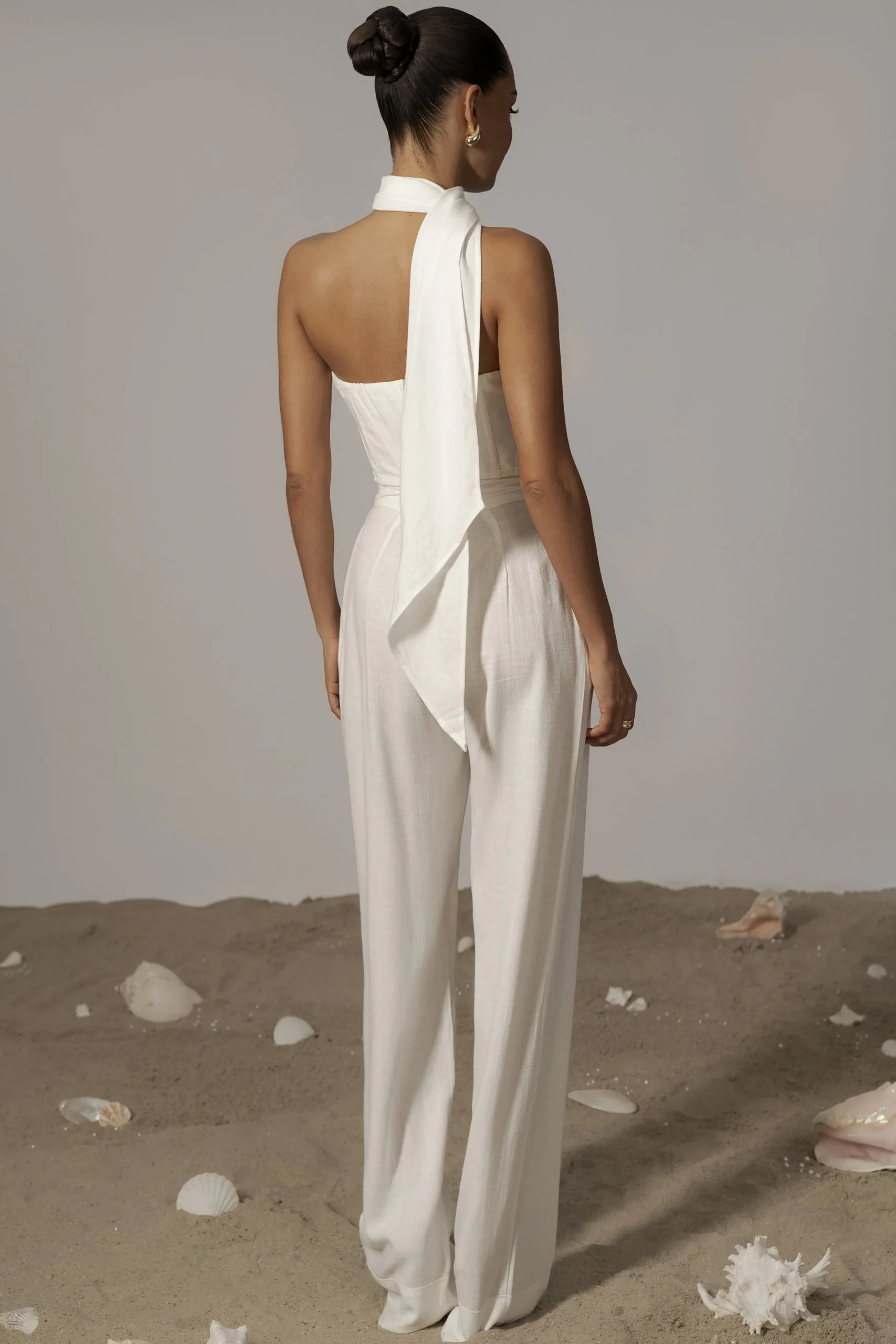 Ivory Villa Views Linen Trousers*JLUXLABEL Discount