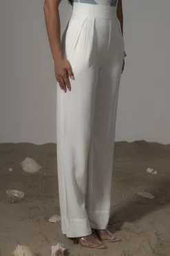Ivory Villa Views Linen Trousers*JLUXLABEL Discount