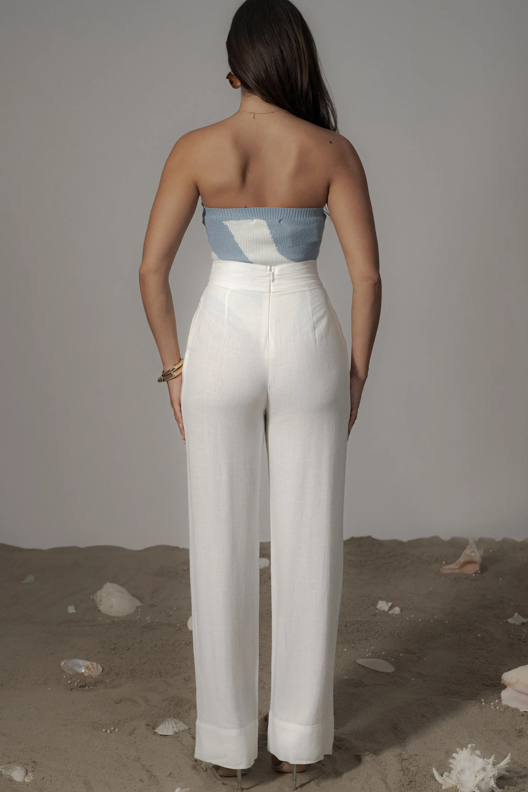 Ivory Villa Views Linen Trousers*JLUXLABEL Discount