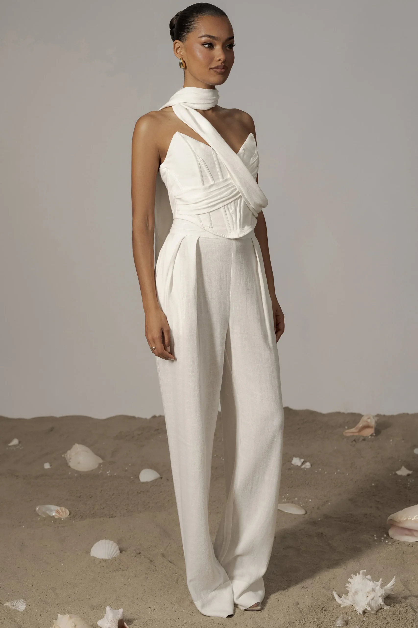 Ivory Villa Views Linen Trousers*JLUXLABEL Discount