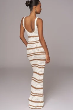 Ivory/Beige Destiny Knit Maxi Dress*JLUXLABEL Outlet