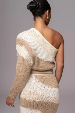Ivory/Beige Hazel Sweater Knit Top*JLUXLABEL Online
