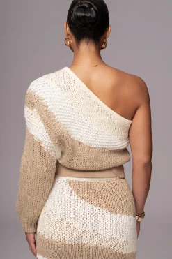 Ivory/Beige Hazel Sweater Knit Top*JLUXLABEL Online