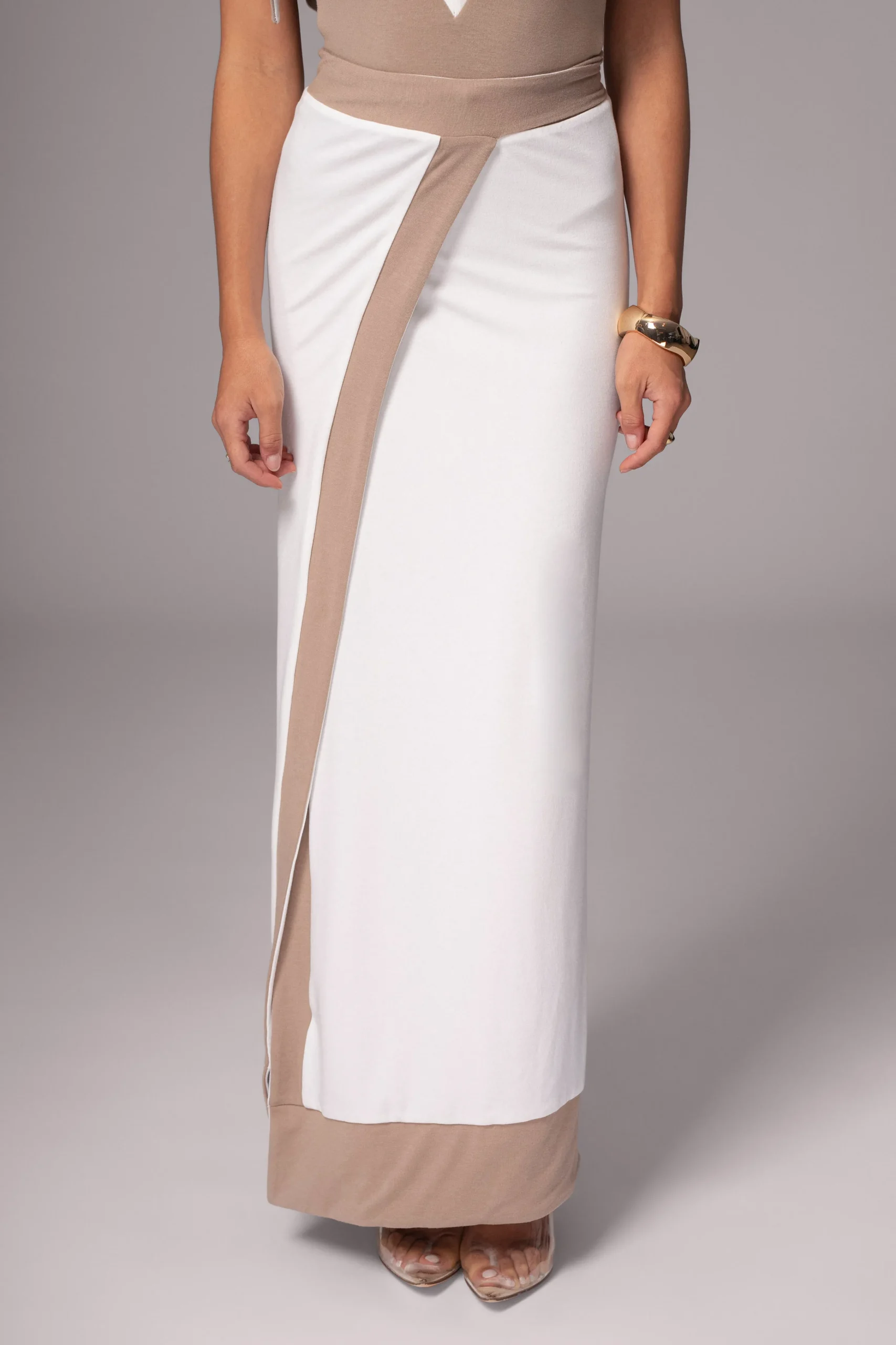 Ivory/Beige Kamie Reversible Skirt Set*JLUXLABEL Best