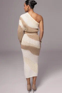 Ivory/Beige Monette Printed Knit Skirt*JLUXLABEL Best