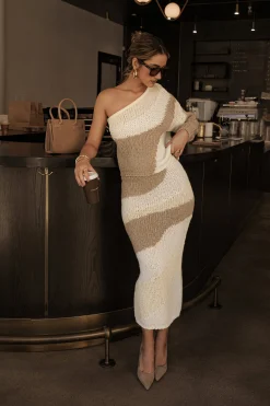 Ivory/Beige Monette Printed Knit Skirt*JLUXLABEL Best