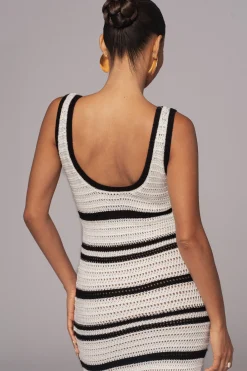 Ivory/Black Destiny Knit Maxi Dress*JLUXLABEL Outlet