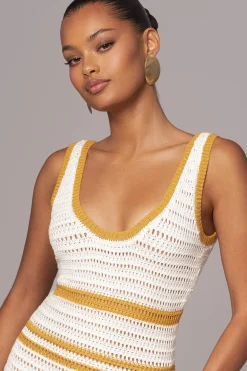 Ivory/Yellow Destiny Knit Maxi Dress*JLUXLABEL Online