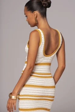 Ivory/Yellow Destiny Knit Maxi Dress*JLUXLABEL Online
