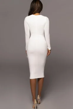 Jluxbasix Ivory Modern Lovers Midi Dress*JLUXLABEL Clearance