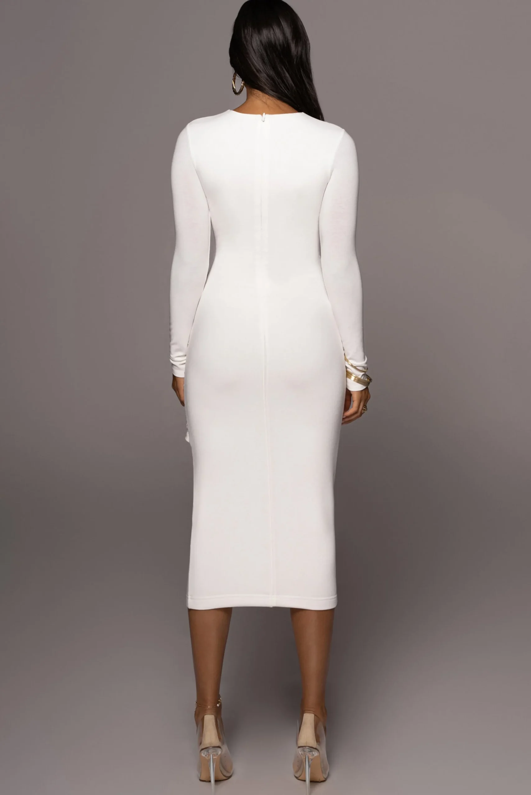 Jluxbasix Ivory Modern Lovers Midi Dress*JLUXLABEL Clearance