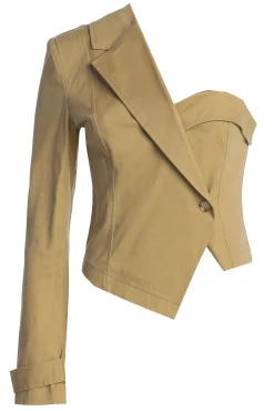 Khaki Amal One Shoulder Top*JLUXLABEL Fashion