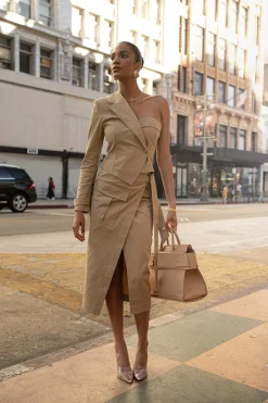 Khaki Amal One Shoulder Top*JLUXLABEL Fashion