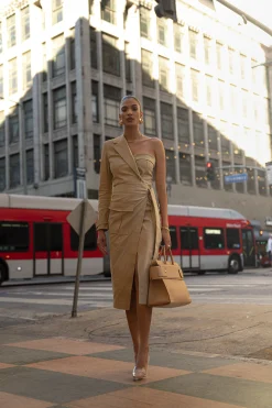 Khaki Amal One Shoulder Top*JLUXLABEL Fashion