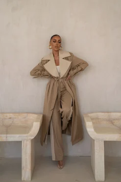 Khaki Shona Oversized Coat*JLUXLABEL Sale