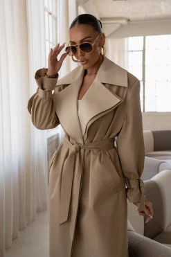 Khaki Shona Oversized Coat*JLUXLABEL Sale
