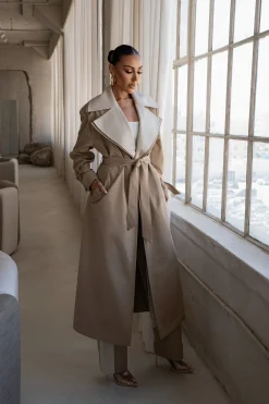 Khaki Shona Oversized Coat*JLUXLABEL Sale