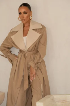 Khaki Shona Oversized Coat*JLUXLABEL Sale