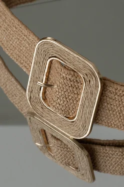 Khaki Square Buckle Woven Belt*JLUXLABEL Discount