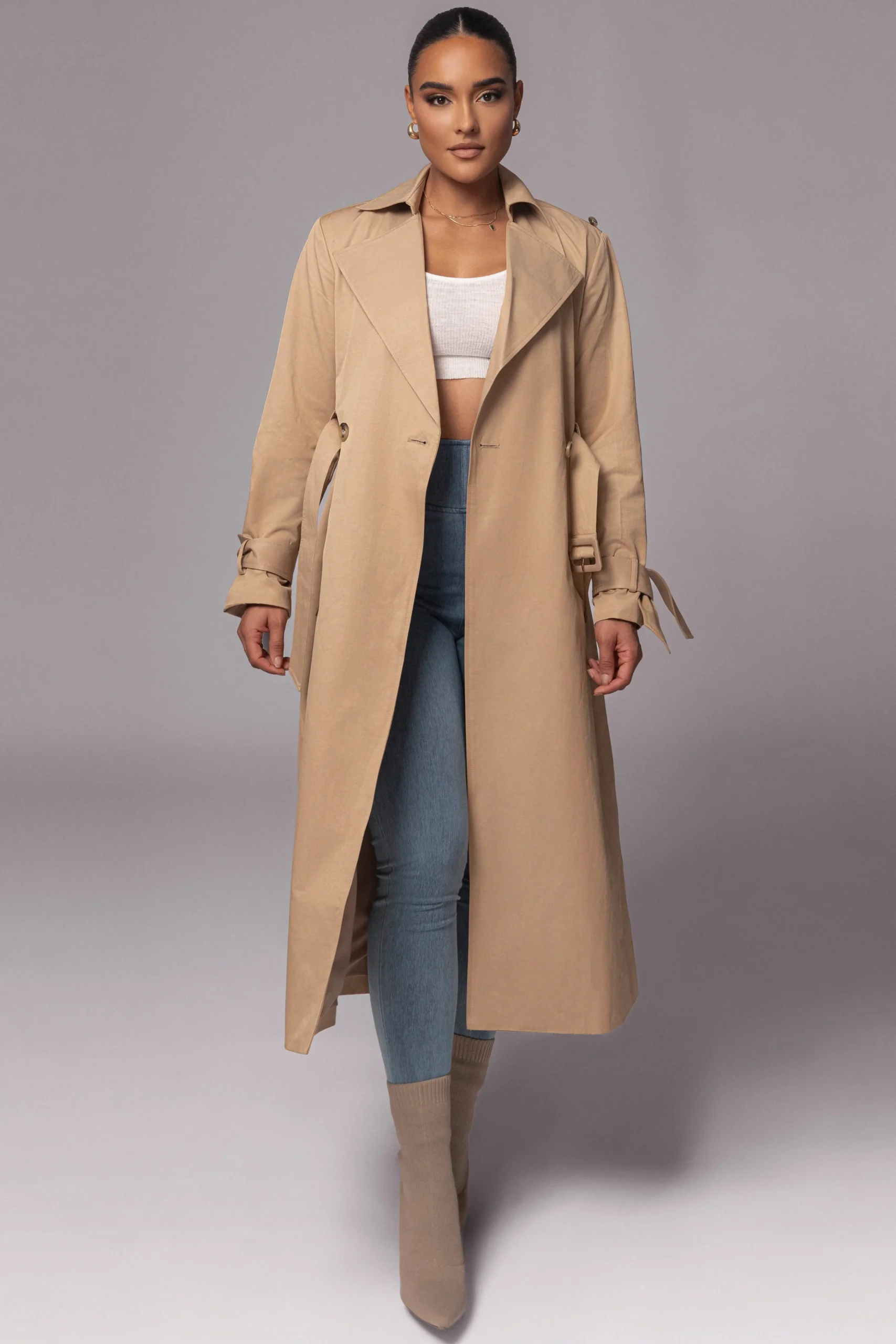 Khaki The Classic Trench Coat*JLUXLABEL Clearance