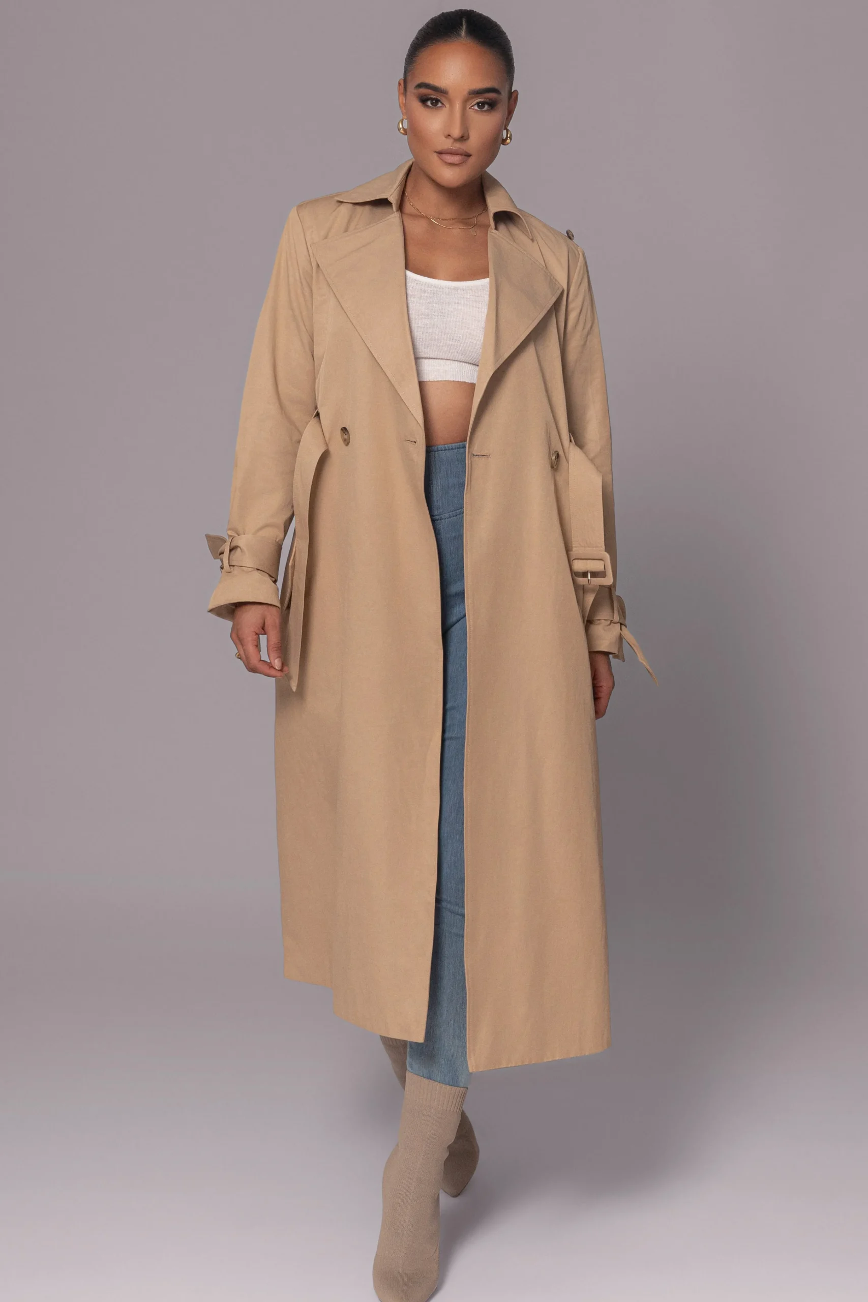 Khaki The Classic Trench Coat*JLUXLABEL Clearance