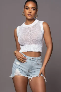 Light Wash Denim Drifted Distressed Shorts*JLUXLABEL Best