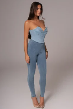 Light Wash Teyana Denim Bustier*JLUXLABEL Fashion