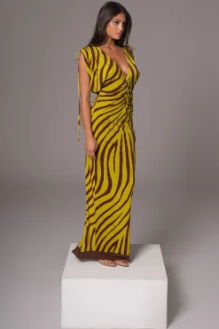 Lime Print Occasion Print Maxi Dress*JLUXLABEL Best