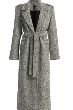 Lt. Grey Savannah Belted Tweed Coat*JLUXLABEL Best