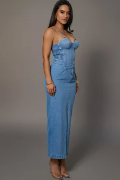 Medium Wash Adana Denim Skirt*JLUXLABEL Outlet