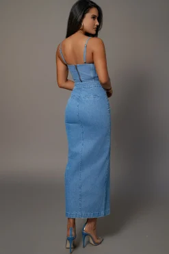 Medium Wash Adana Denim Skirt*JLUXLABEL Outlet