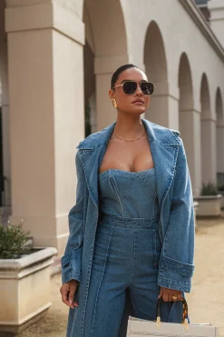 Medium Wash All You Need Denim Corset*JLUXLABEL Online