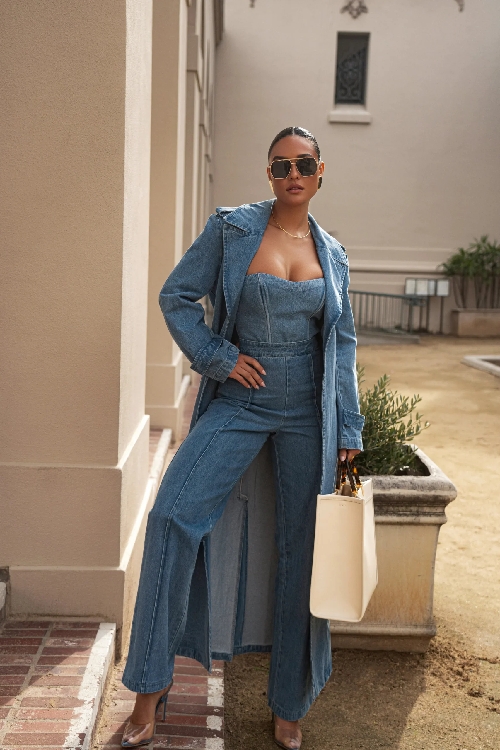 Medium Wash All You Need Denim Corset*JLUXLABEL Online